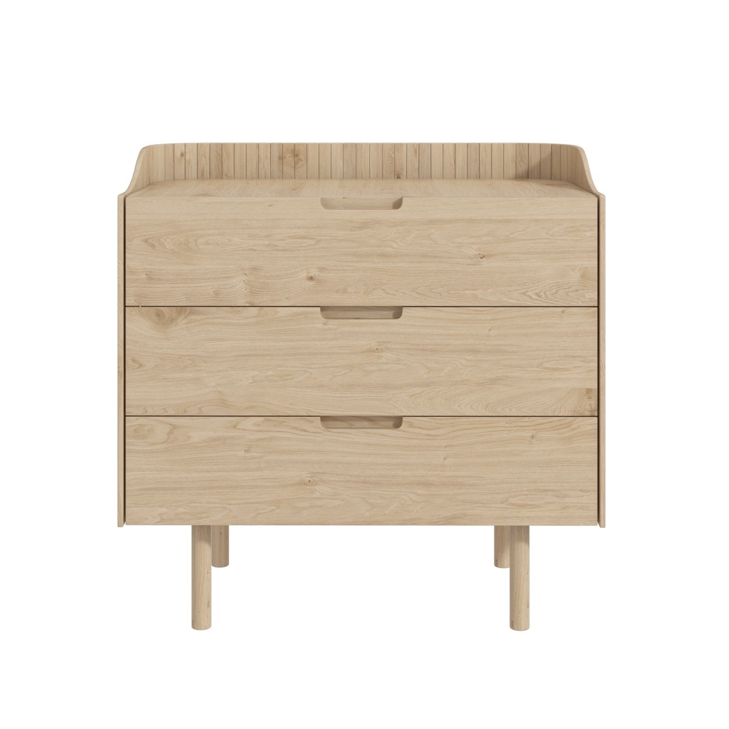 Read more about Light wood mid-century modern chest of 3 drawers saskia